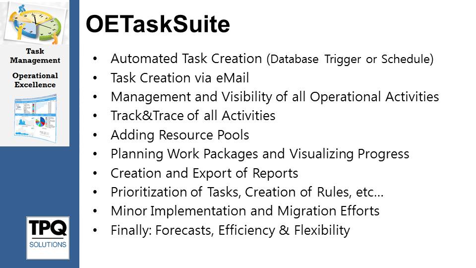 OETaskSuite capabilities